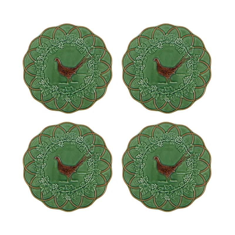 Woods Snack Plate Pheasant (Set of 4) by Bordallo Pinheiro