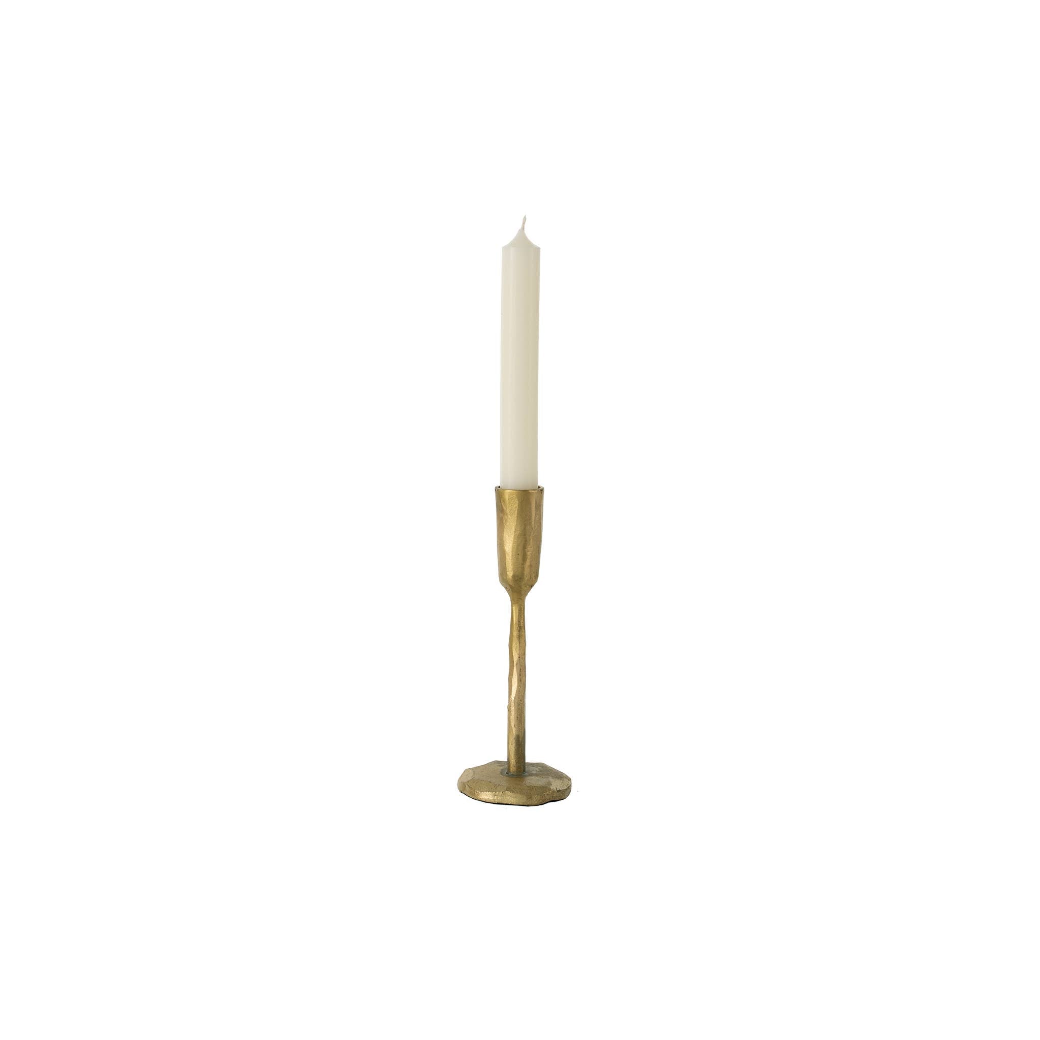 Small Gold Forged Candlestick