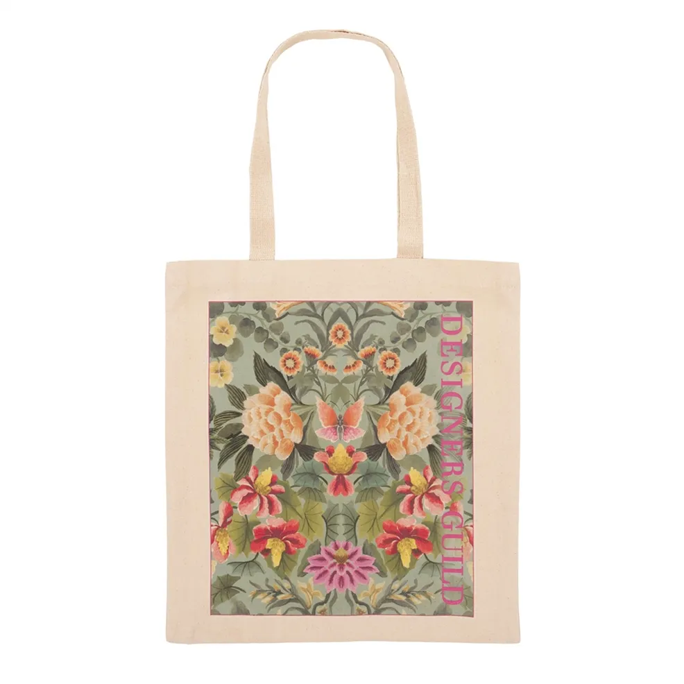 Ikebana Damask Aqua Tote Bag by Designer Guild