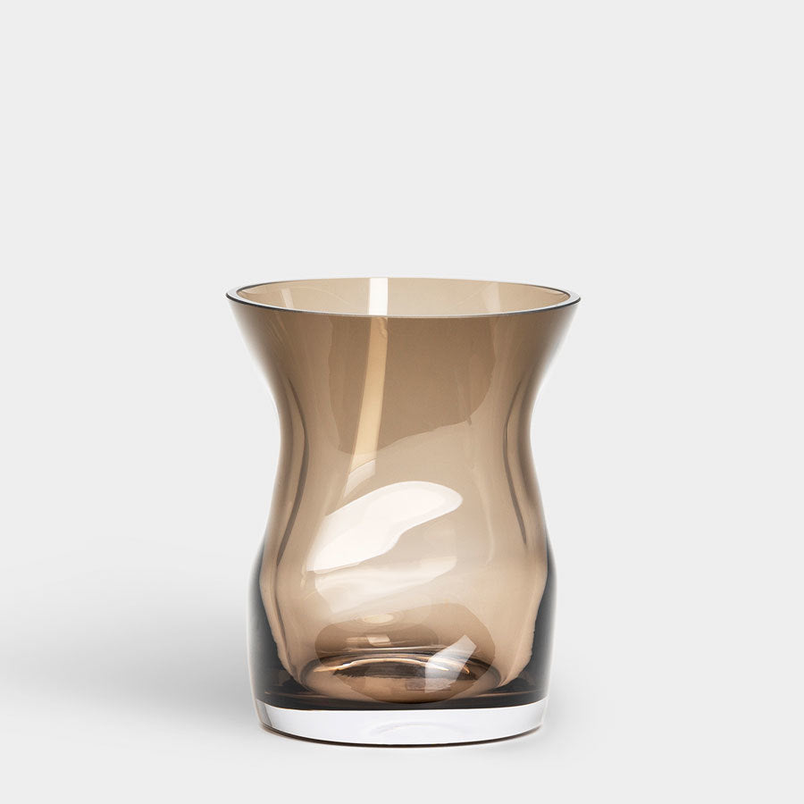 Squeeze Smokey Brown Tulip Vase by Orrefors