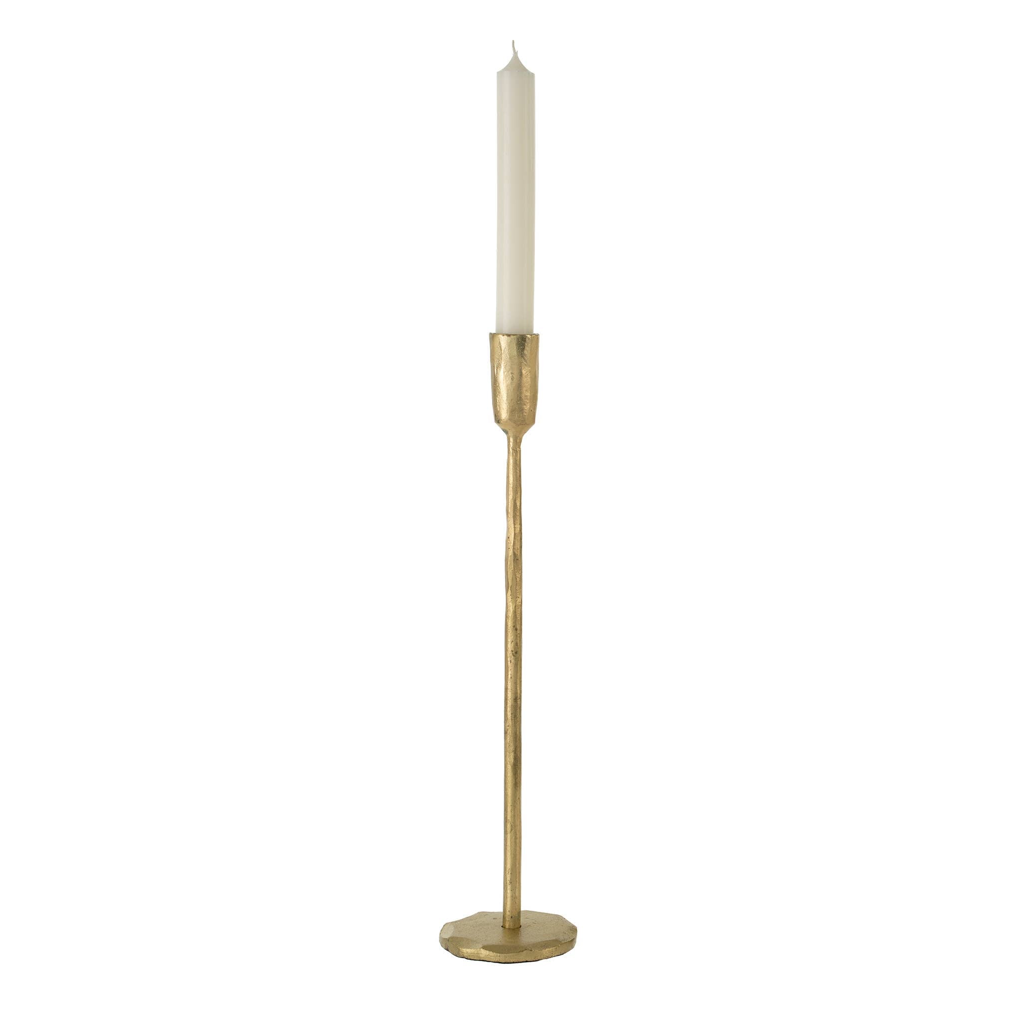 Large Gold Forged Candlestick