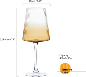 Wine Glasses Amber,(Set of 2)