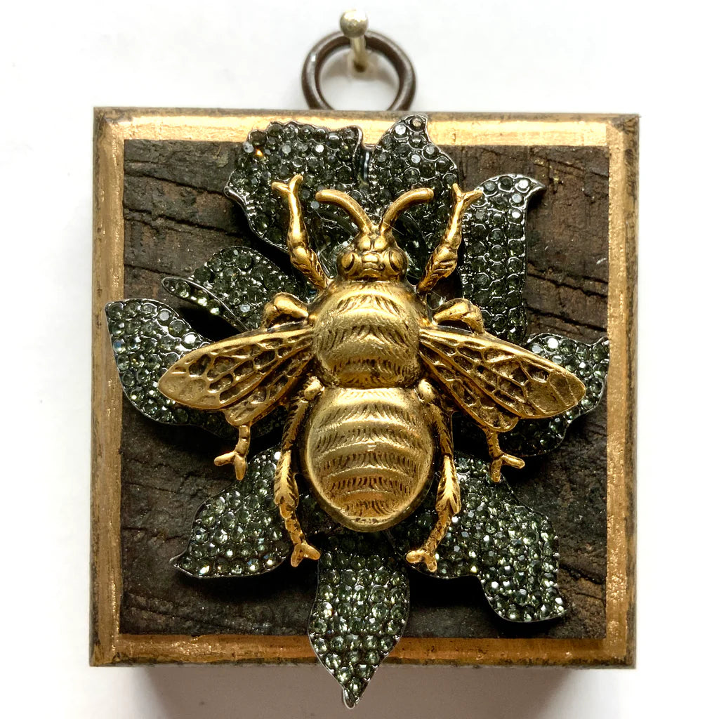 Bourbon Barrel Frame with Grande Bee on Brooch by Museum Bees