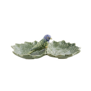 Double Leaf with Blue Bird by Bordallo Pinheiro