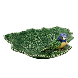 Leaf with Blue Bird by Bordallo Pinheiro