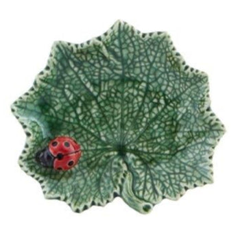 Ragwort Leaf with Ladybug by Bordallo Pinheiro