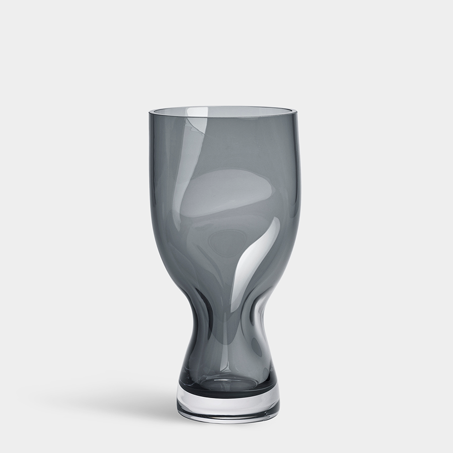Squeeze Blue/Gray Vase Small by Orrefors