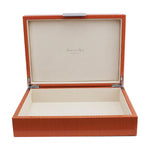 Load image into Gallery viewer, Large Orange Croc Lacquer Box with Silver by Addison Ross
