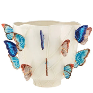 Cloudy Butterflies 16" Vase by Bordallo Pinheiro