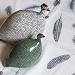 Load image into Gallery viewer, White Spotted Cobalt Guinea Fowl by Les Céramiques De Lussan
