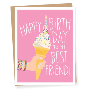 'BFF Ice Cream' Birthday Card