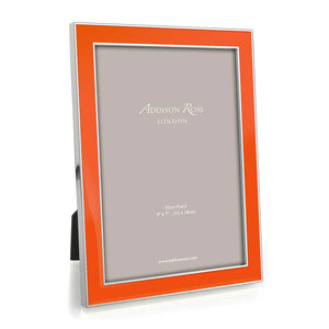 Silver Trim, Orange Enamel Picture Frame by Addison Ross