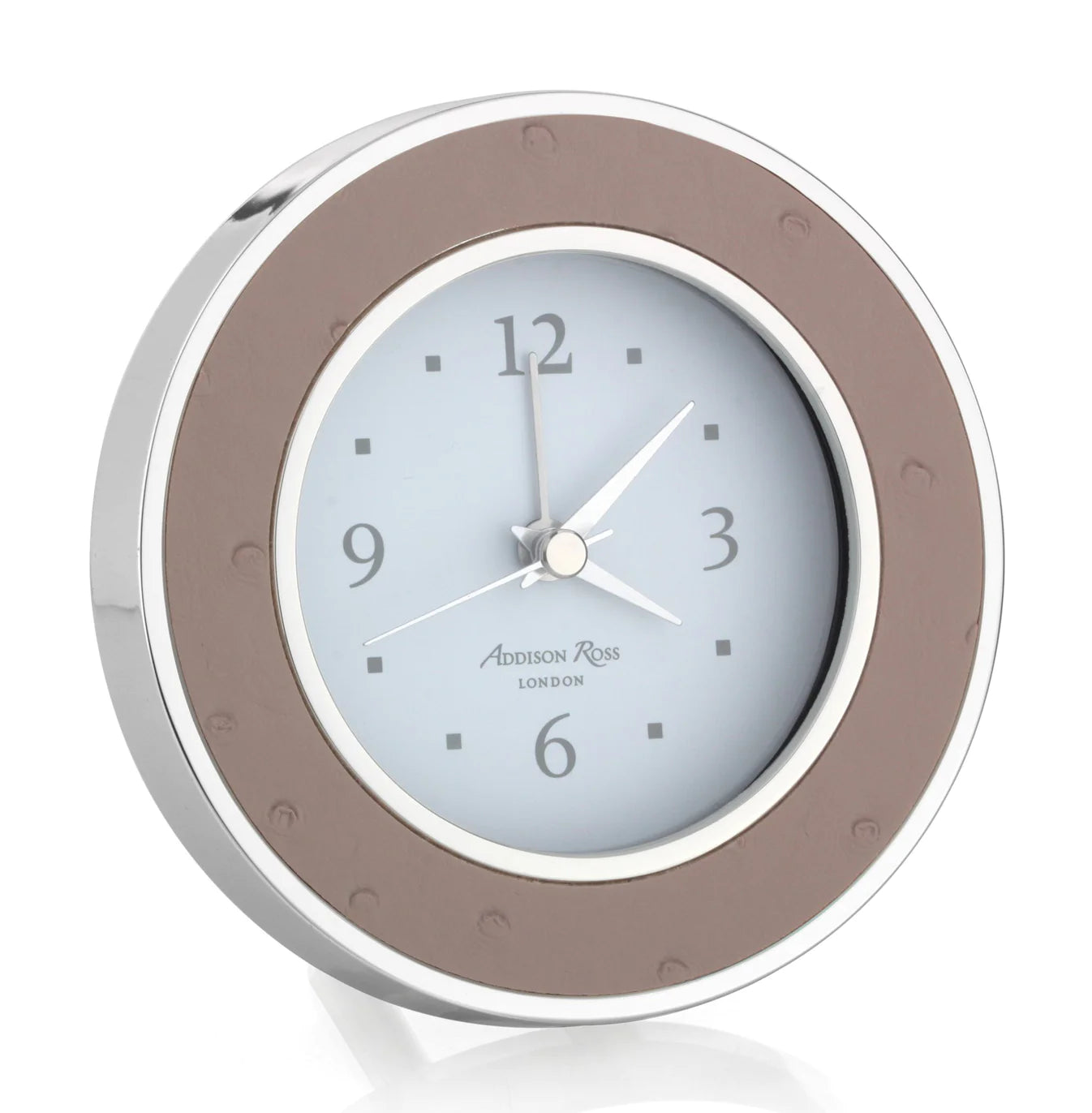 Blush Ostrich Silver Alarm Clock by Addison Ross