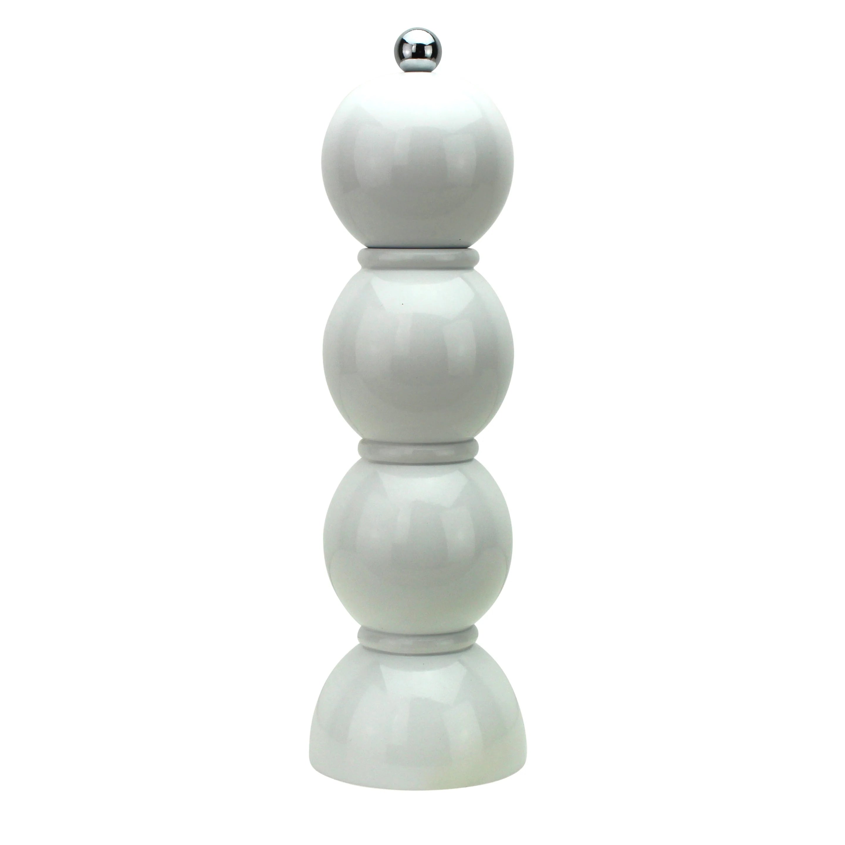 White Lacquer Bobbin Salt or Pepper Grinder by Addison Ross