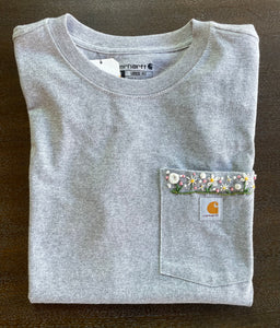 Custom Floral Embroidered Tshirt (Adult)