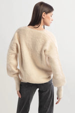 Load image into Gallery viewer, Butter Shaggy Faux Fur Cardigan
