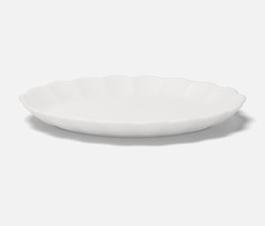 Iris White Scallop Melamine Oval Serving Platter