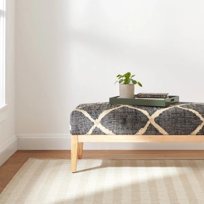 Kali Black Freida Rug Bench by Annie Selke