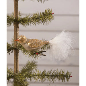 Bethany Lowe: Sparkle Gold Bird Clip Ornament