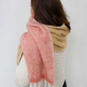 Colour Block Scarf, Pink/Ochre