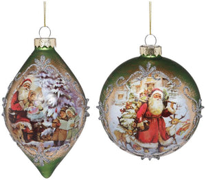 Merry Christmas Santa Ornament (Oval)