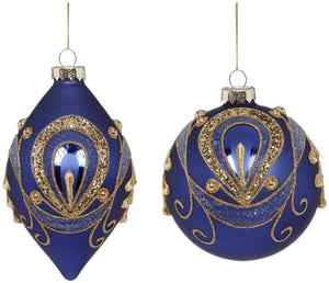 Elegant Blue Ornament (Round)