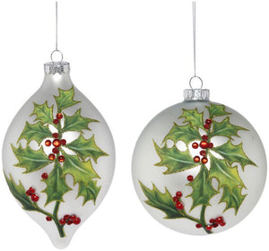 Holly & Berry Ornament (Oval)