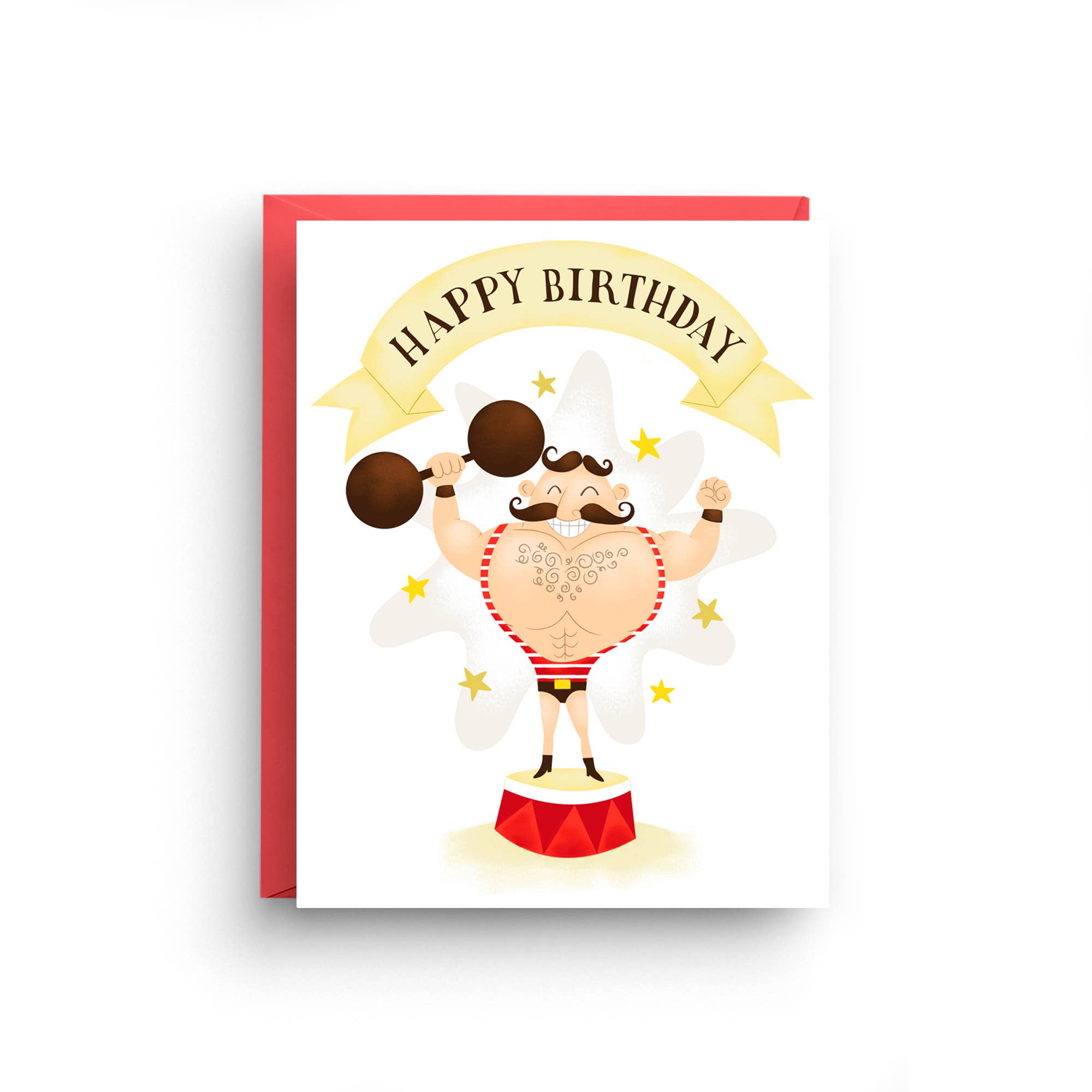 Circus Strong Man Birthday Card