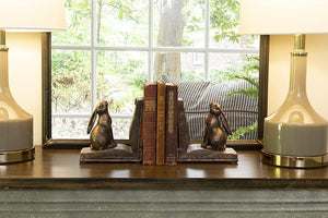 Rustic Rabbit on Book Resin Bookends