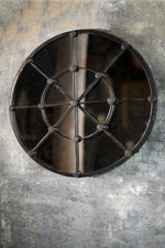 Load image into Gallery viewer, Round Cast Iron Mirror with Rosettes
