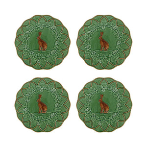 Woods Snack Plate Hare (Set of 4) by Bordallo Pinheiro
