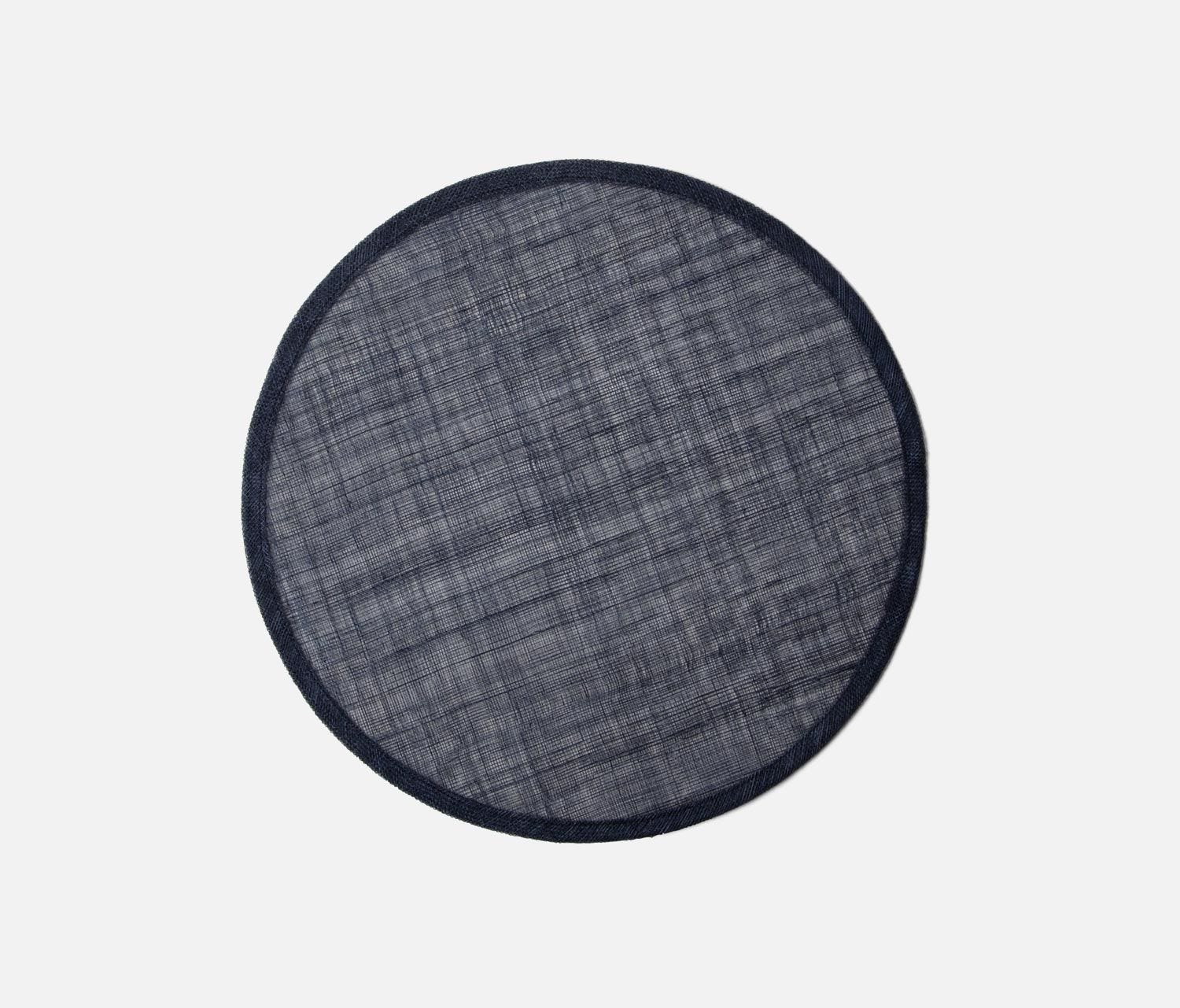 JUNE, Dark Navy, Round Placemat, Abaca,