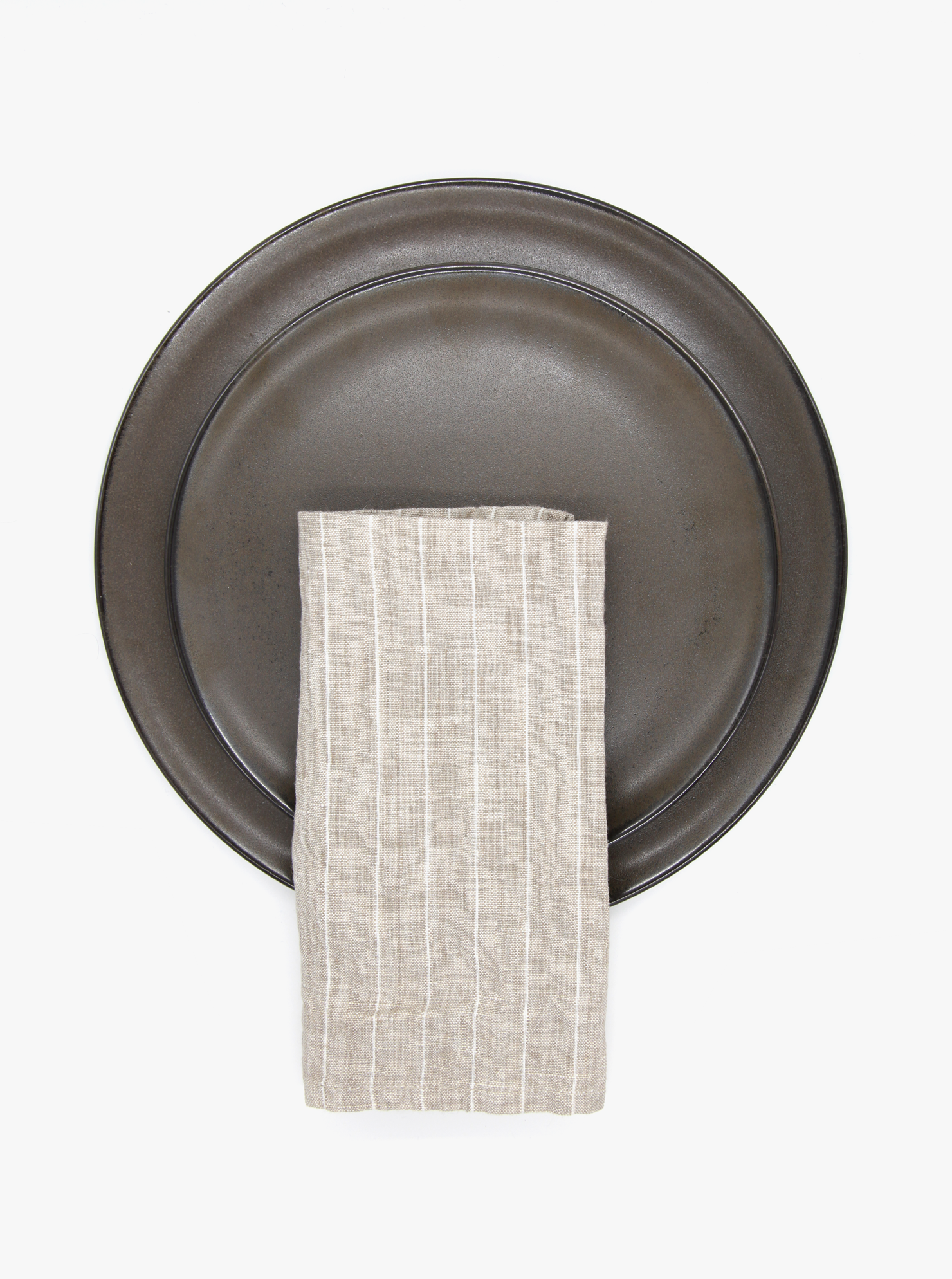 White Stripped Linen Napkins (set of 2)