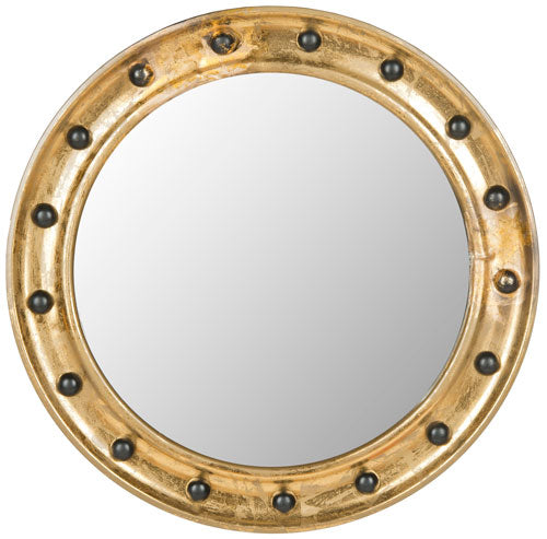 Jeffrey Round Porthole Wall Mirror, Antique Gold,small business,homedecor,hudson valley