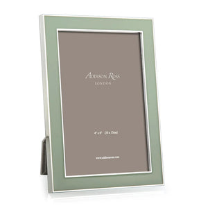 Silver Trim,Sage Green Enamel Picture Frame by Addison Ross