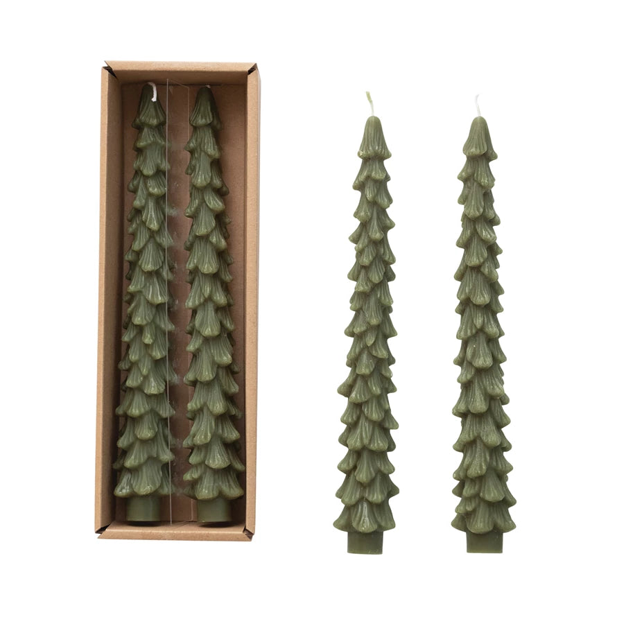 Evergreen Tree Shaped Taper Candles