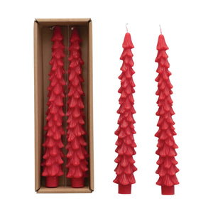 Holly Berry Tree Shaped Taper Candles